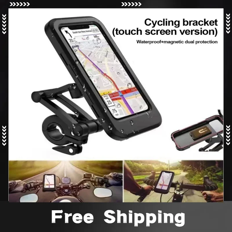 

Best Motorcycle Bicycle Waterproof Phone Holder 360-Degree Rotating Adjustable Holder Supports Universal 7-Inch Mobile Phone Gps