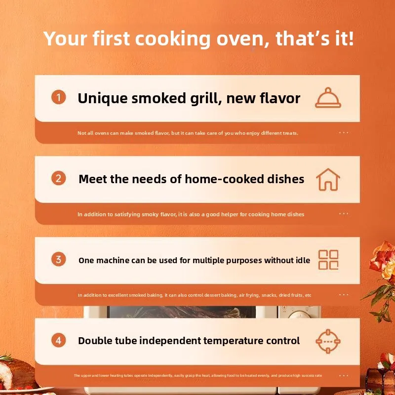 家庭用小型燻製調理ベーキング多機能自動電気オーブン BZK-KX01