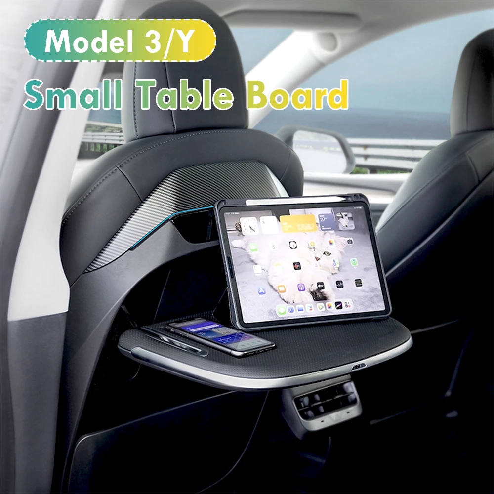 

Charging Table Board For Tesla Model 3/Y Rear Seat Bracket Folding Table Laptop Sundries Drink Bracket Mobile Phone Charging