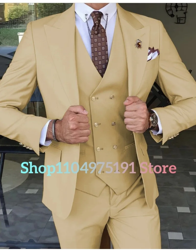2025 Latest Design Costume Homme Mariage Formal Fashion Slim Fit Business Suits For Men 3 Piece Groom Wedding Suit Tuxedos