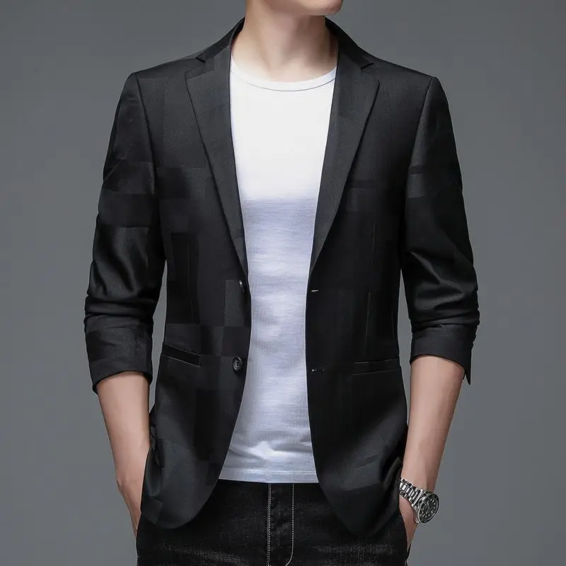 2-C4  Spring and summer thin casual fashion suits for middle-aged men Korean stylcasual loose single-piece suit jackets for me