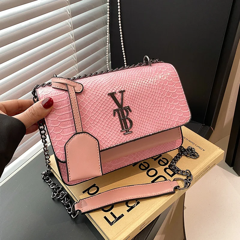 

2025 Vintage Snake Print Bag - Women's Shoulder Crossbody Purse with Chain Strap, Retro Handbag