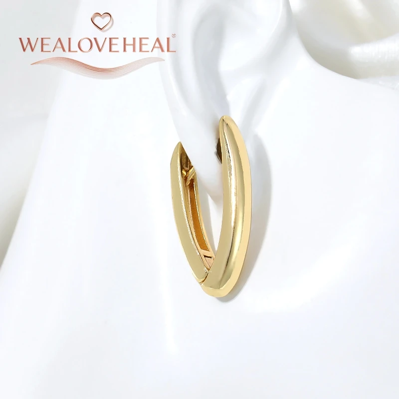 18K vergoldete A-förmige Huggie-Ohrringe für Damen, minimalistische, zarte V-förmige Creolen, Alltagsschmuck, Valentinstags- und Geburtstagsgeschenk – Detail 20