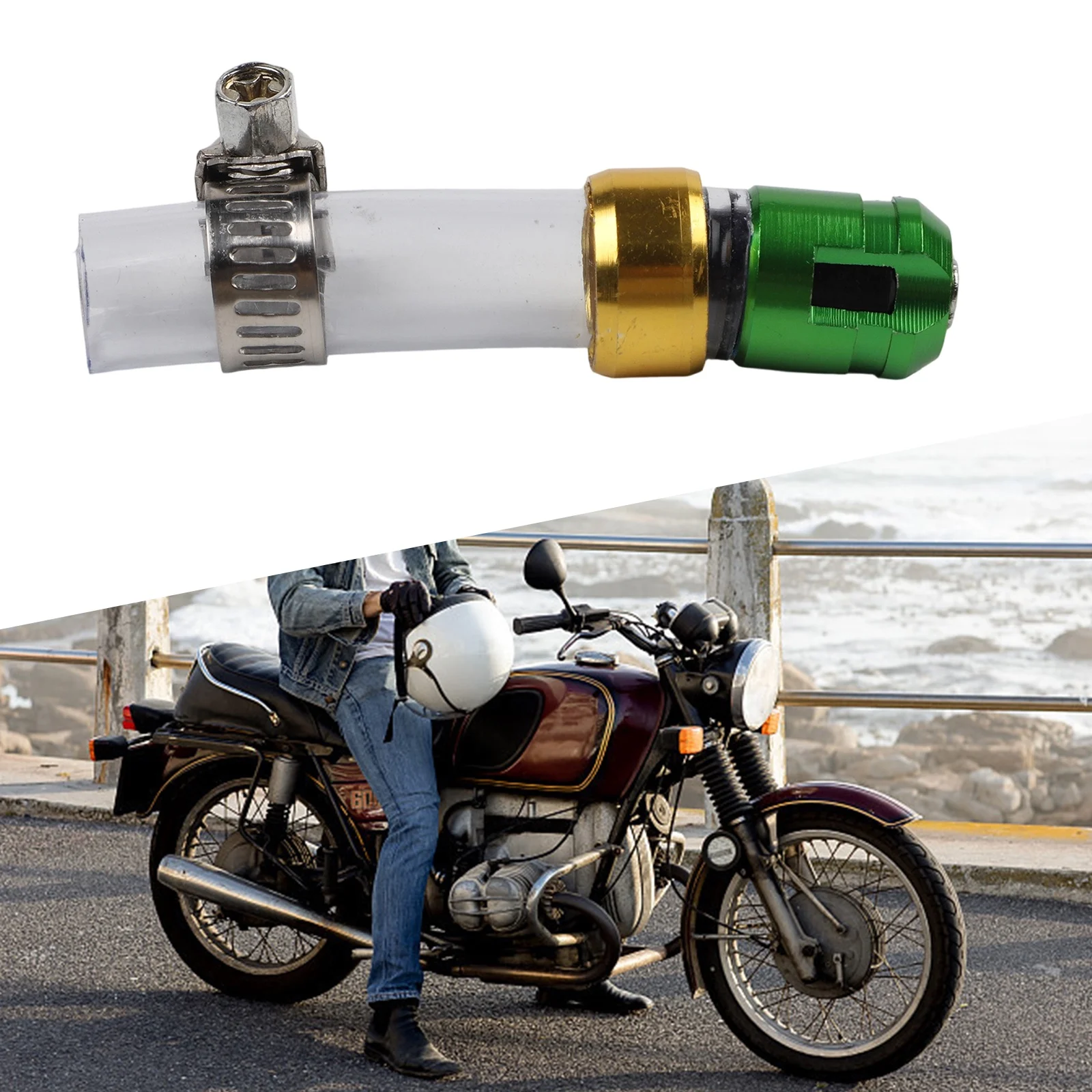 Air Filter Drain Pipe for Motorcycle Air Intake Systems Using Aluminum Alloy Fitting and Silicone Tubing for Thermal Stability