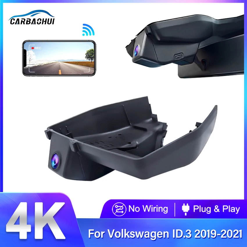 New! UHD 2160P Plug and play Car DVR Wifi Video Recorder 4K Dash Cam Camera For Volkswagen VW ID.3 ID3 Pro Pure 2019 2020 2021