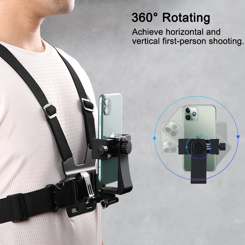 Chest Strap Mount Belt for Mobile Phone iphone 14 Holder Chest Strap for GoPro Hero 11 10 9 8 DJI Action Camera Accessories POV