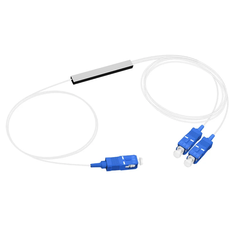 Free Shipping 10pcs/lot Splitter 1X2 PLC SC/UPC Fiber Optic Single Mode 0.9mm G657A1 LSZH 1m PVC FTTH Fiber Optic Splitter