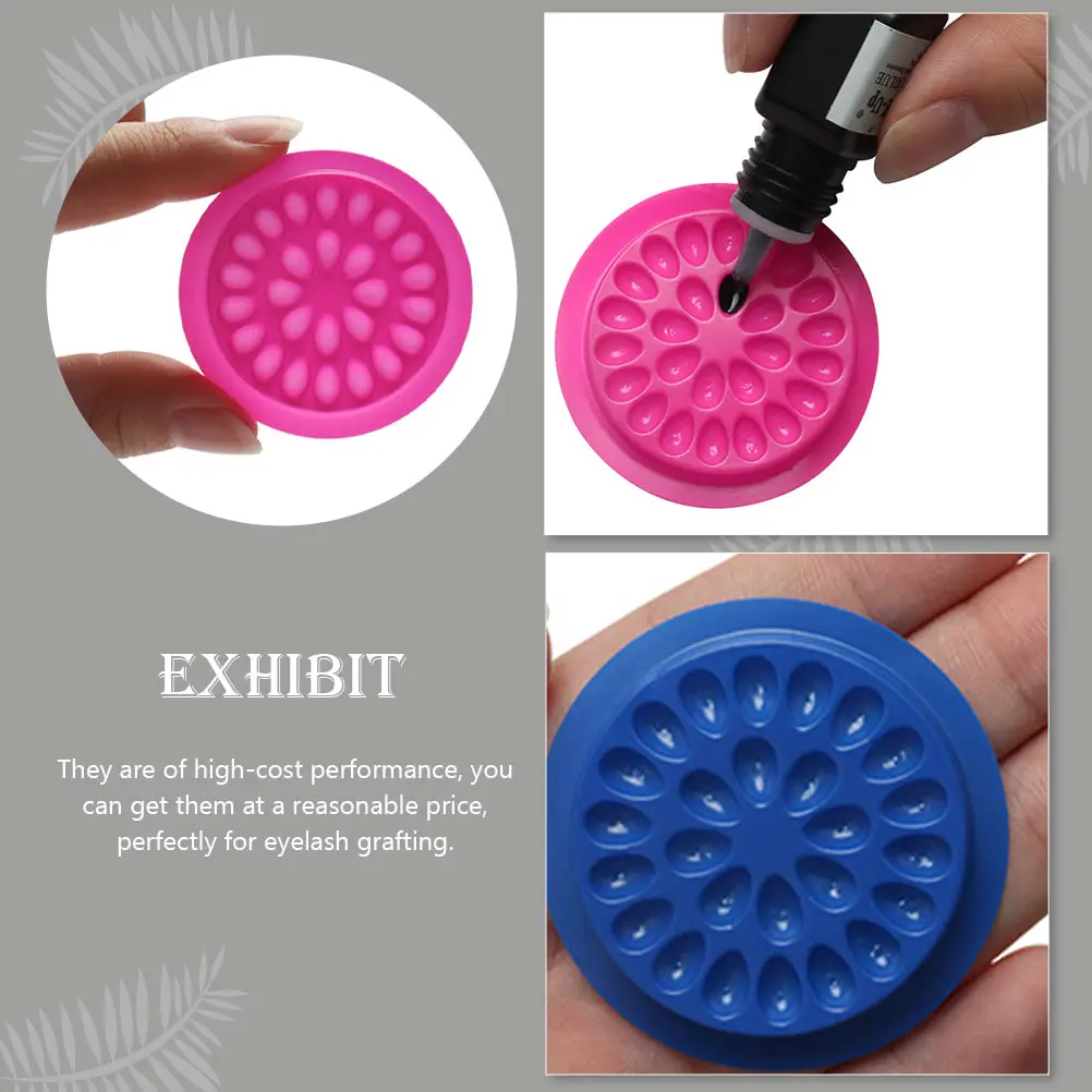 

60Pcs Eyelash Glue Tray Flower Shape Adhesive Pallet Long-Lasting Lash Holder for Extensions Women Make Up Tool Professional