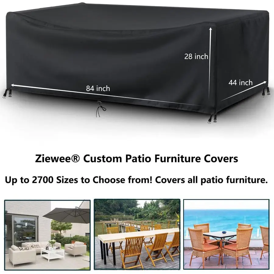 Furniture Covers Outdoor Table Cover Waterproof Rectangular 420D Garden Dining Table Cover Wind Dust Proof AntiUV Patio Sectiona