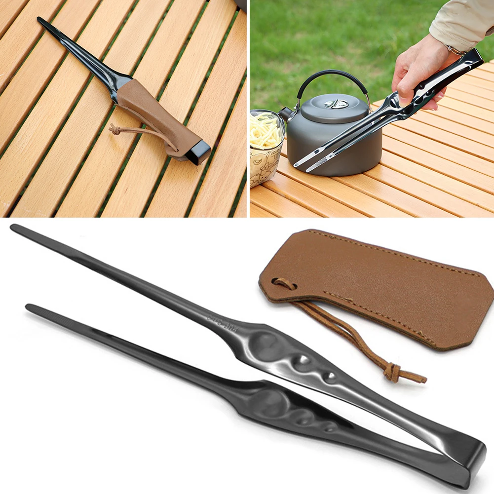 Stainless Steel Food Clips Food Tongs Multi-Function Barbecue Steak Clamp Non-Slip Lightweight for Picnic Camping