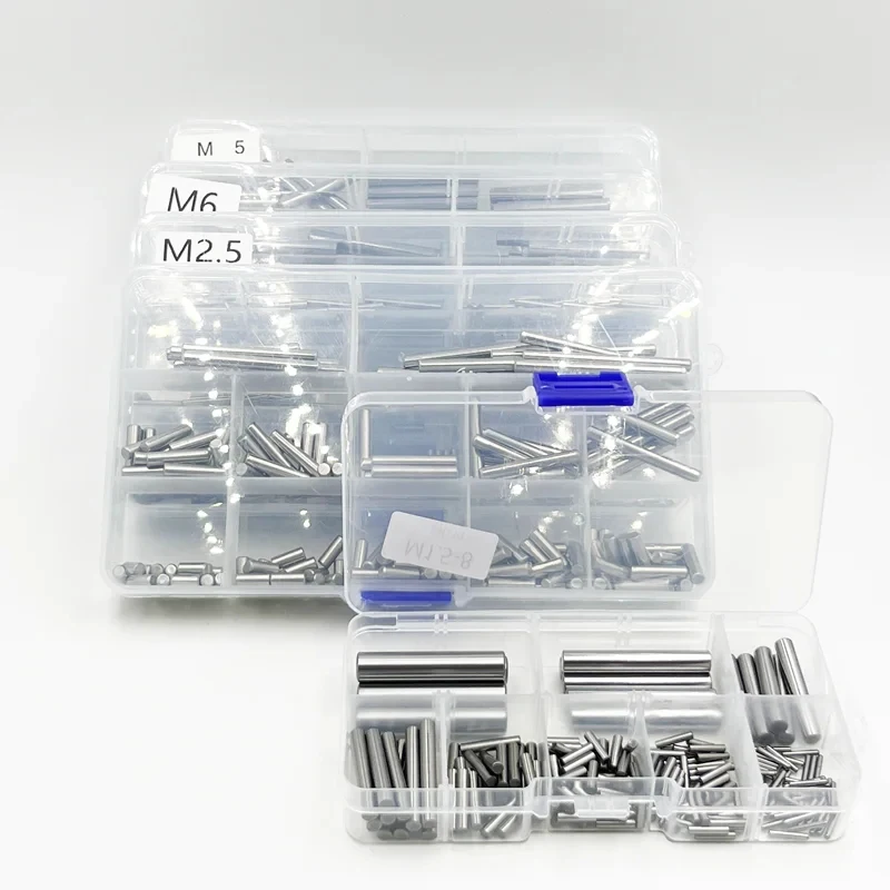 304 Stainless Steel Cylindrical Pin Set M1-M8 Locating Dowel Fixed Lock Pin Shaft Fixing Metal Solid Rod for Precision Engineeri