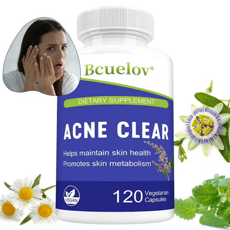 

Acne Clear Capsules Improve Skin Health, Promotes Skin Metabolism, Detoxification & Antioxidant Dietary Supplement, 120 Capsules