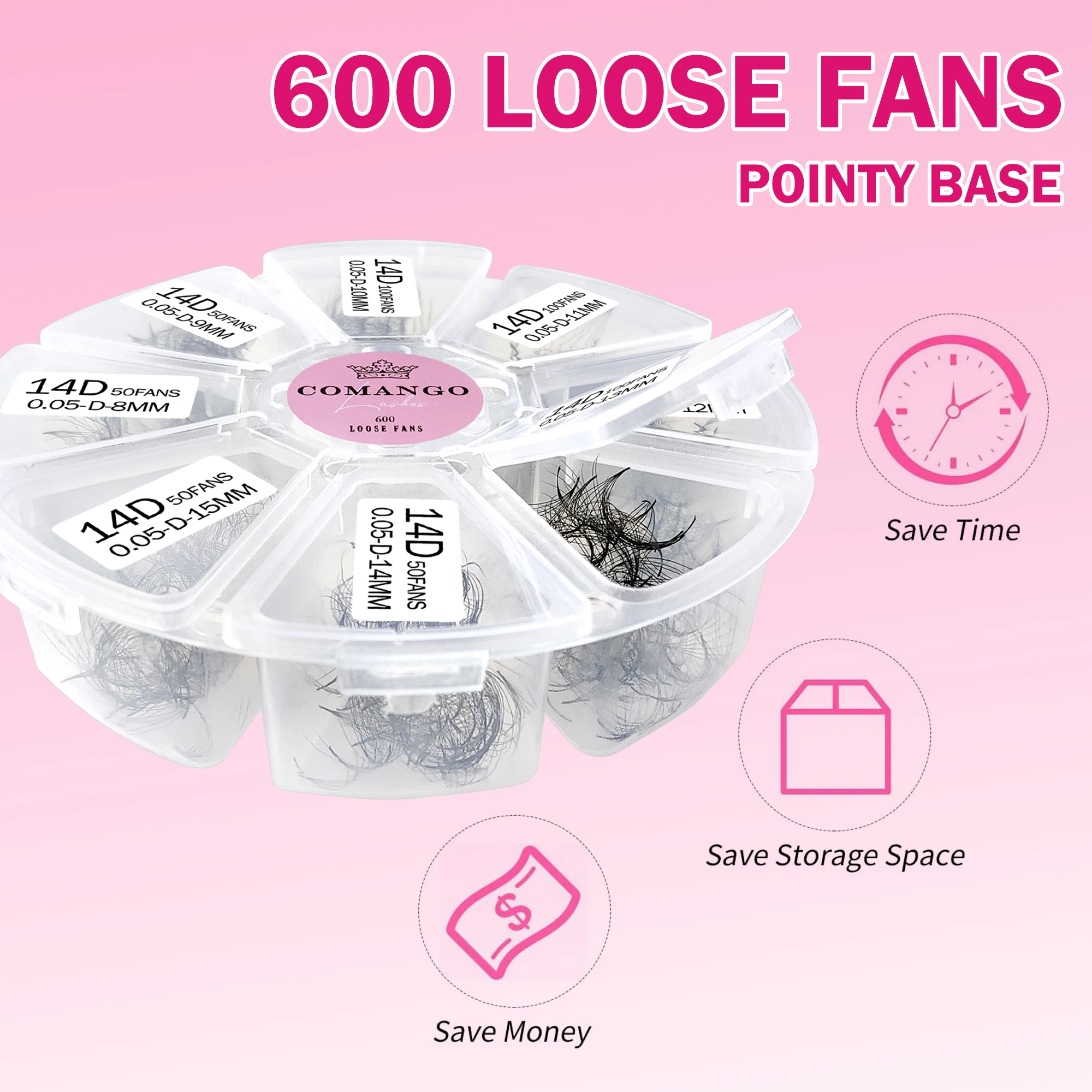 600 Fans 0.05/0.07 Premade Fan Wimpers Clusters Zachte Slanke Puntige Basis Natuurlijke Valse Wimpers Extension Bulk Wimpers