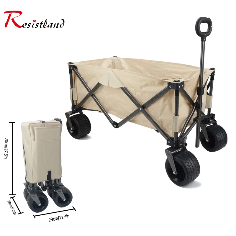 2023  New Folding Cart Portable Foldable 150L Large Capacity Multifunction Cart Outdoor Camping Table Light Wagon BBQ Trolley