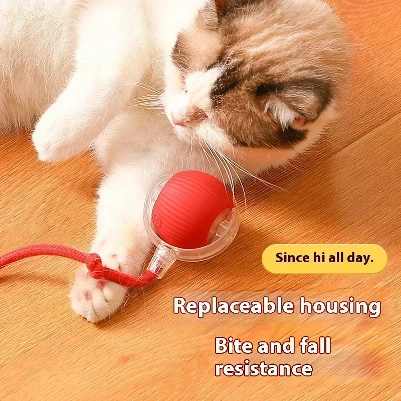 RechargeableSmart Pet Electric Toy Dog Cats Training Imitate Mouse Cats Interactive Ball Toy Automatic Rolling Ball Faux Tail