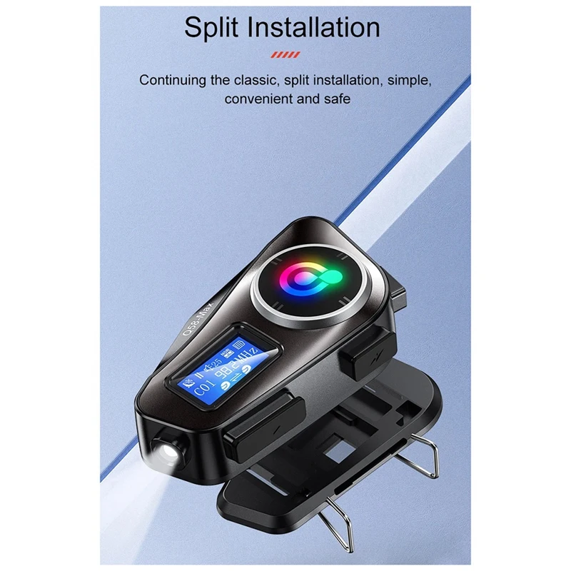 BNVN-Q58-Max Intercomunicador para casco de motocicleta Auriculares Bluetooth MP3 Compartir música 2 personas Intercomunicador de 500 M (cable duro)