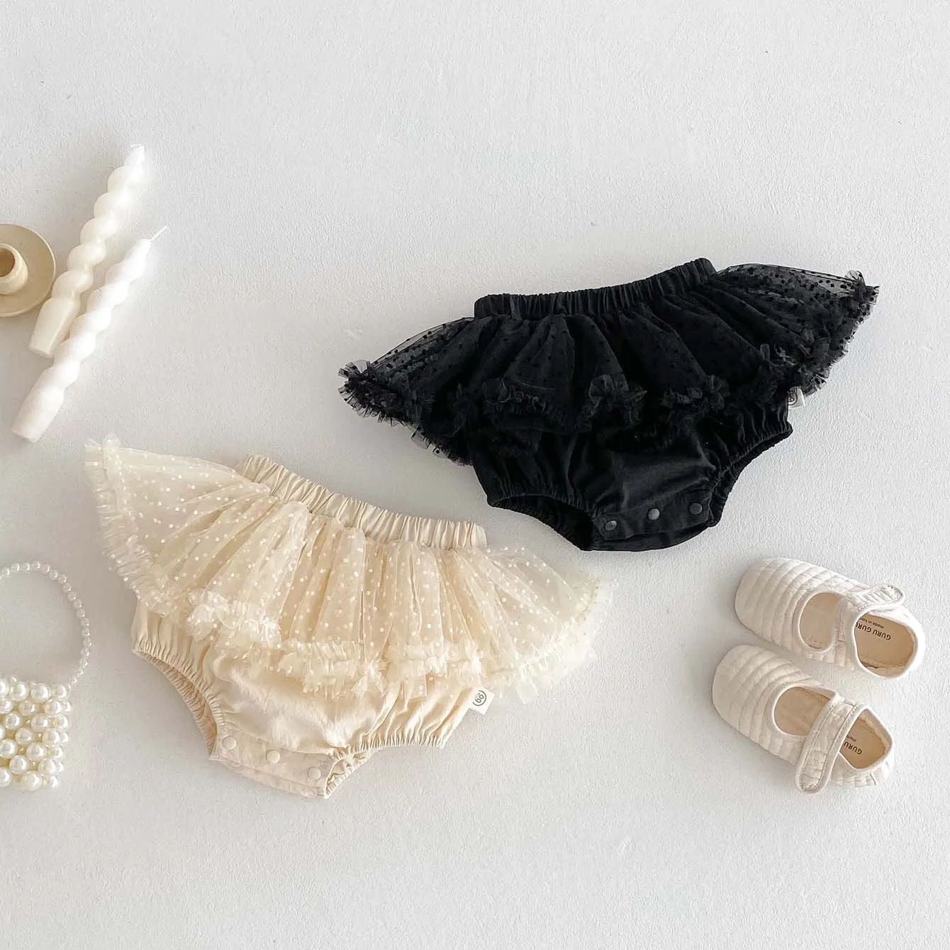 Korean Style Children's Clothing Summer New Item, Stylish Baby Girl Flower Bud Skirt Pants, Versatile Baby Mesh Princess Shorts