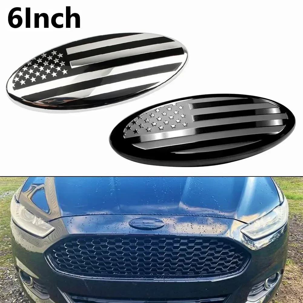 Car Front Grill American Flag Stickers Grille Emblem Logo Hood Badge For Ford F150 F250 F350 For Edge Explorer Car Styling