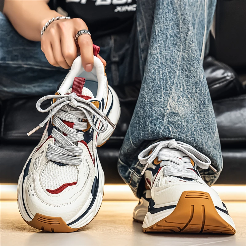

Shoes for Men Sneakers 2026 Fashion Breathable Sports Shoes Men Outdoor Running Shoes Lace Up Training Sneakers Tenis Masculino