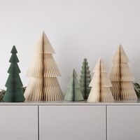15/20/25/30cm Mini Origami Christmas Tree Ornament Scene Props Santa Claus Mini Christmas Tree Atmosphere Decoration Supplies