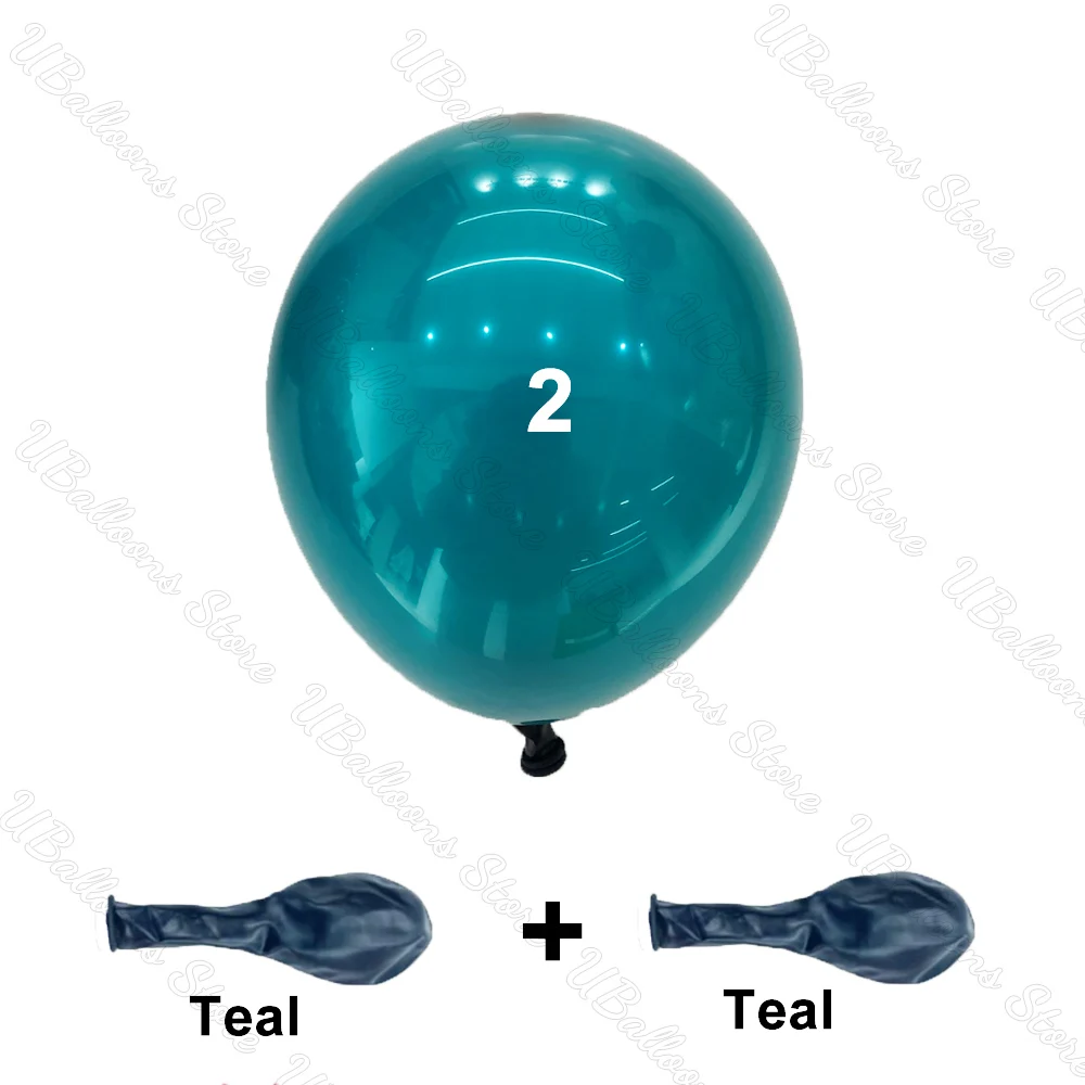 5/10/12/18 Zoll dunkle blaugrüne Luftballons, blaugrün, einlagig, doppelt gefüllter Chrom-blaugrüne Ballon für Geburtstags-Safari-Party-Dekoration – Detail 9