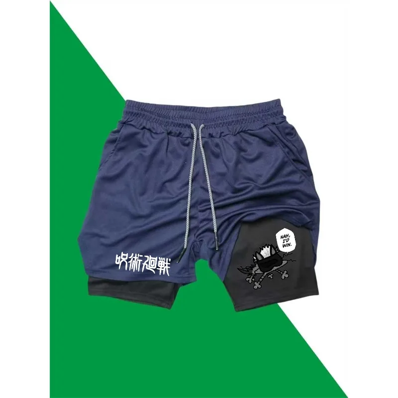 NUOVO Gojo Satoru Summer Gym Casual Pantaloni corti da uomo Basket Fitness Shorts Jogger Pantaloni sportivi Workou 2in1 Pantaloncini da allenamento da corsa