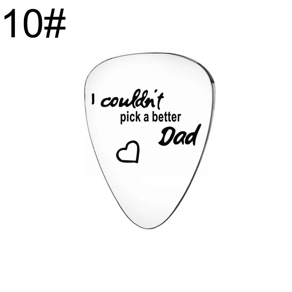 3* Stainless Steel Guitar Picks Bass Pick Family Birthday Christmas Gift Engraved Music Accessory I Couldn\'t Pick A Better DAD