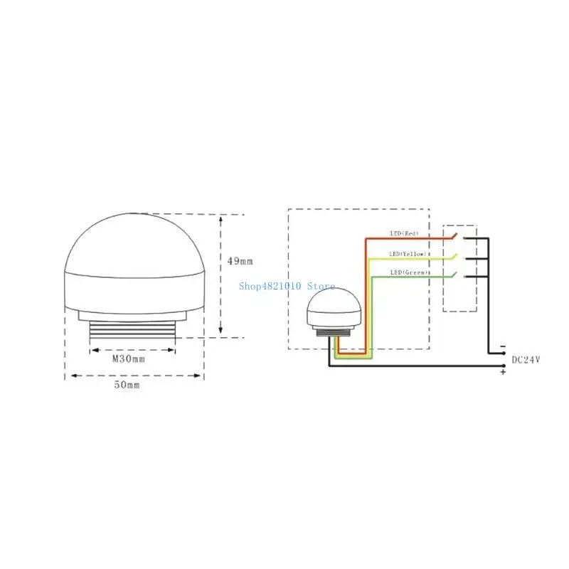 

T3LF Easy Installation 24V 3W TRICOLOR WARNGING LIGHT Многофункциональный сигнальный свет