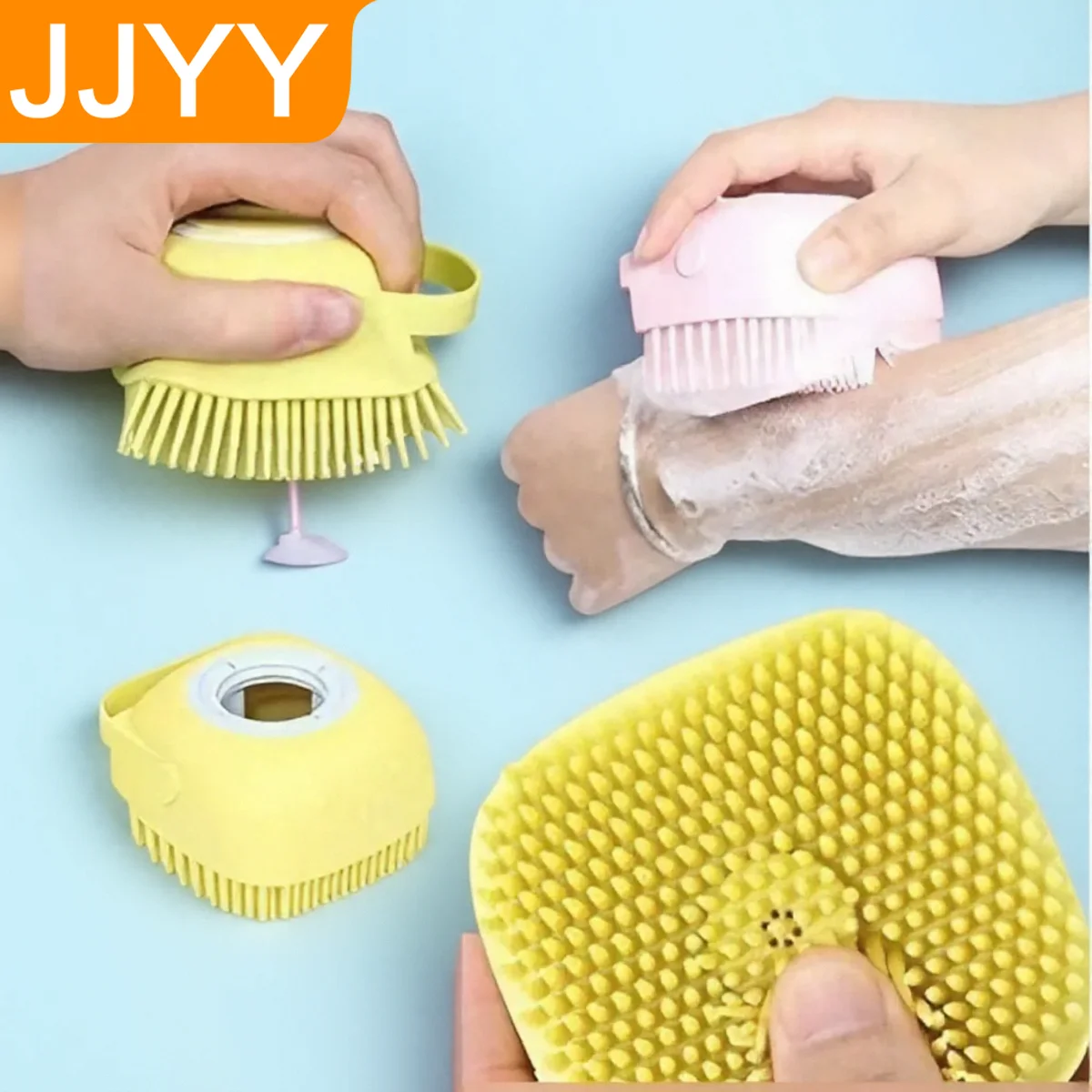 Multifunctional Children Silicone Shower Brush with Body Wash Shampoo Massage Bath Brush for Kids Home Bathroom Accessories