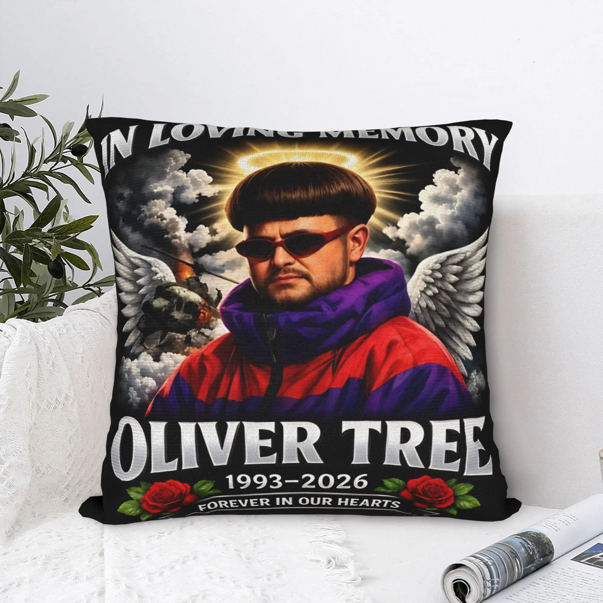 Pillow Case Oliver Tree Rest In Peace 1993 to 2026 Memorial In Loving Memory Design Pillow Cover For Living Room Pillowcases