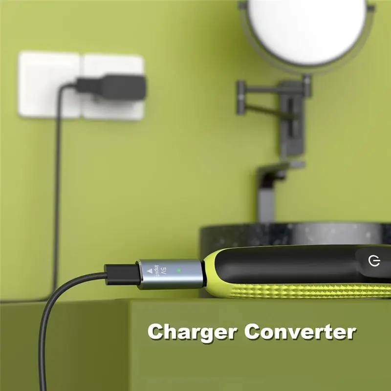 NEW!A61I Type-C 5V Shaver Adapter For Philips Norelco One Blade QP2724, QP2834, QP1324, MG5910, MG7910, MG9510 Charger