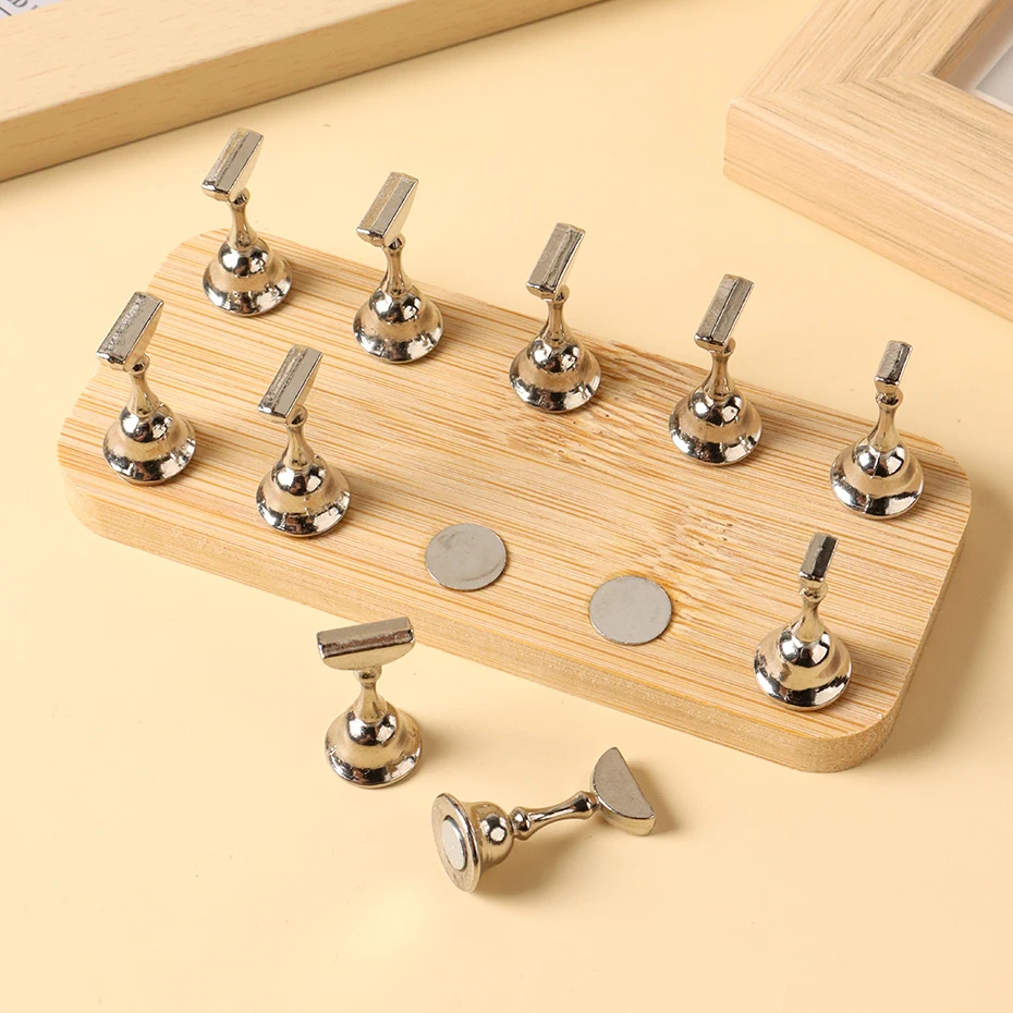 Soporte de Práctica de Uñas Magnético Fuerte Soporte para Tips de Uñas Exhibición de Práctica Uñas Postizas Set de Soportes Manicura 3
