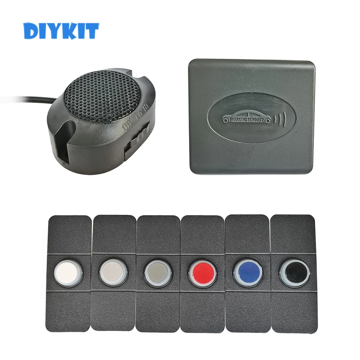 

DIYKIT Car Parking Sensor Parking Radar Intelligent Parking Assistance 14mm Flat Sensors Reverse Radar Sound Buzzer Alarm Sound