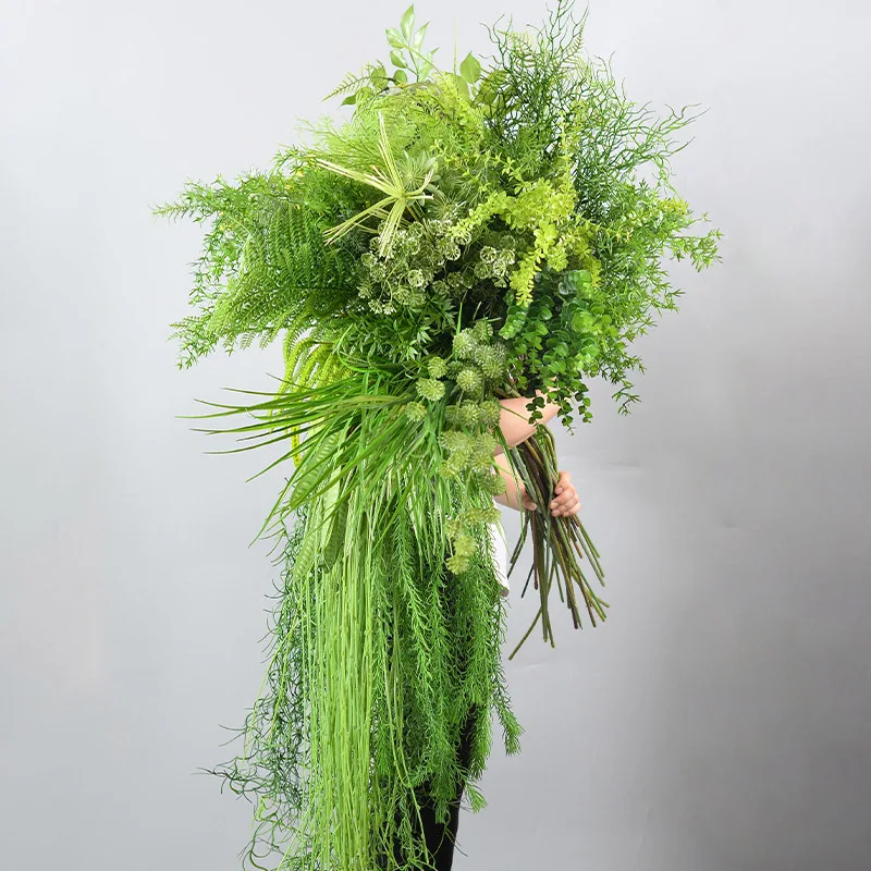 Ramas de plantas de helecho artificiales, tacto Real, elegante, verde, hierba de helecho, hierba Artificial, plantas falsas elegantes, decoración de boda