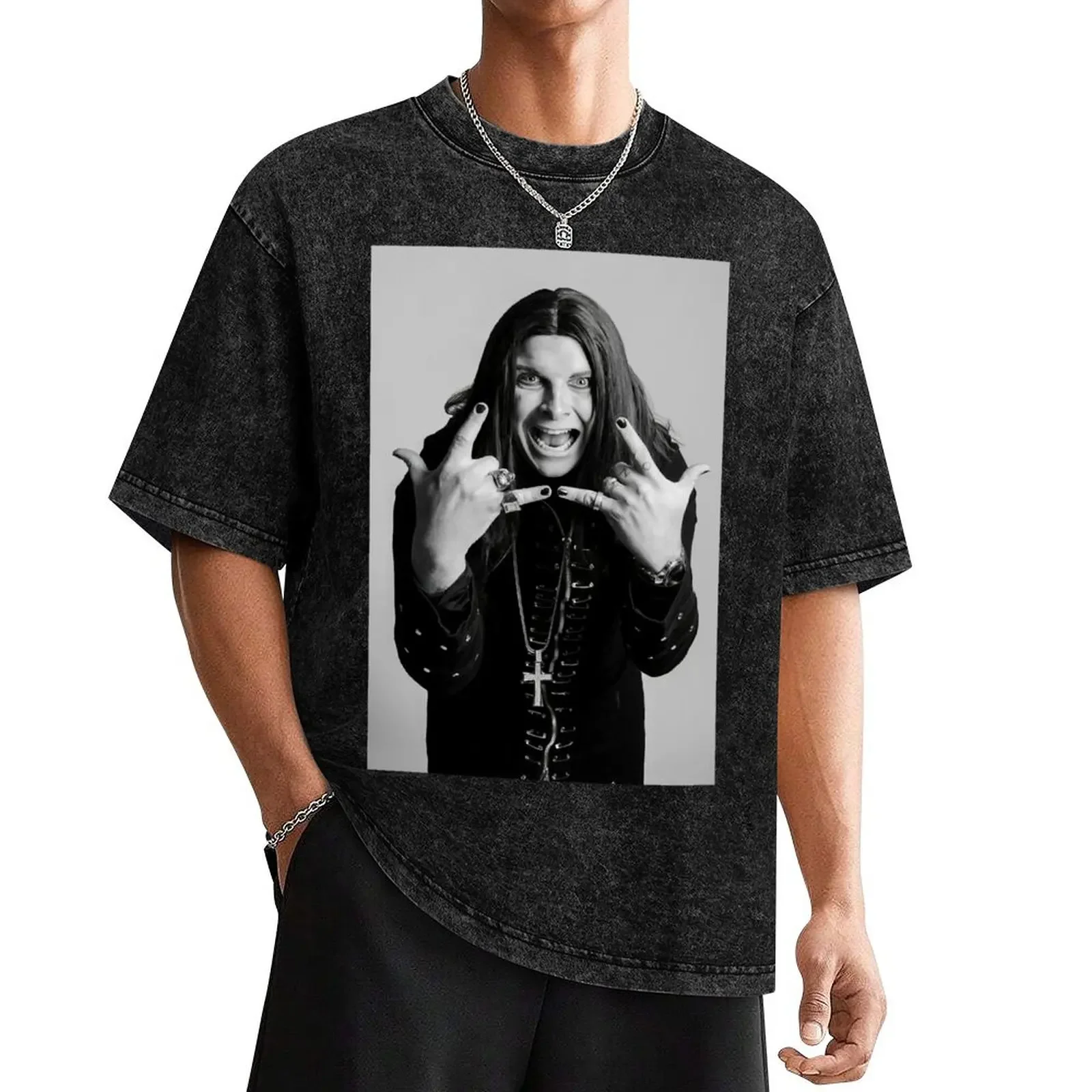 

Portrait Ozzy Black And White Poster T-Shirt anime stuff new edition mens designer t shirt