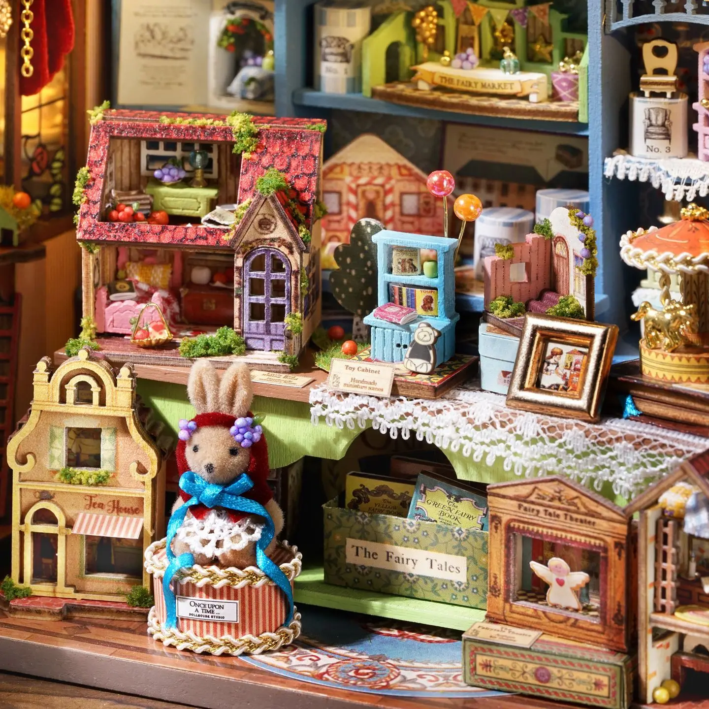 مجموعة نماذج مصغرة لبيت الدمى الخشبي DIY مع أثاث للبالغين والأطفال هدية عيد ميلاد منزل مصغر #5