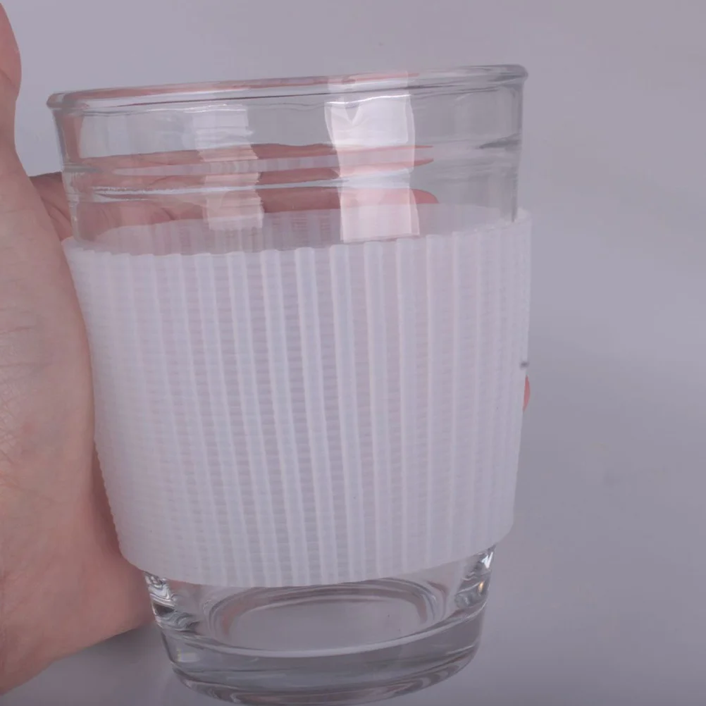 

10Pcs Silicone Bottle Protective Sleeve Heat-Resistant Non-Slip Grip Glass Cup Cover Reusable Sleeve for Mug Insulated Tumbler