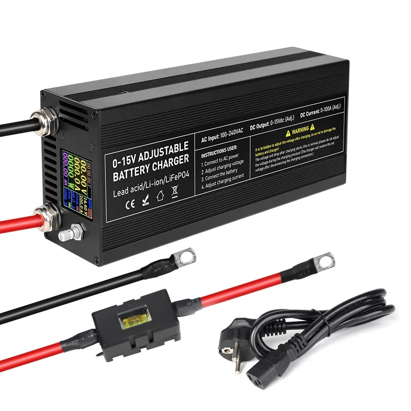 Cargador de batería inteligente Lifepo4 de 14,6 V, 60A, 110-220V, 4S, 12V, cargador de alta potencia para batería de fosfato de hierro y litio
