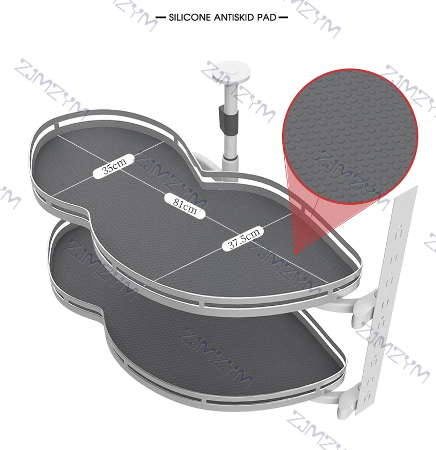 Mir à tirer d'angle intégré multifonctionnel en acier inoxydable, armoire de cuisine, rangement, double couche, support de soucoupe volante