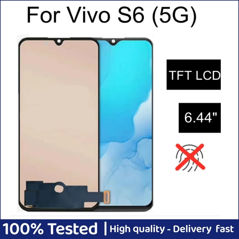 

6.44" TFT LCD For VIVO S6 5G LCD Display Touch Screen Assembly Replacement Accessory For VIVO V1962A, V1962BA 5G phone LCD