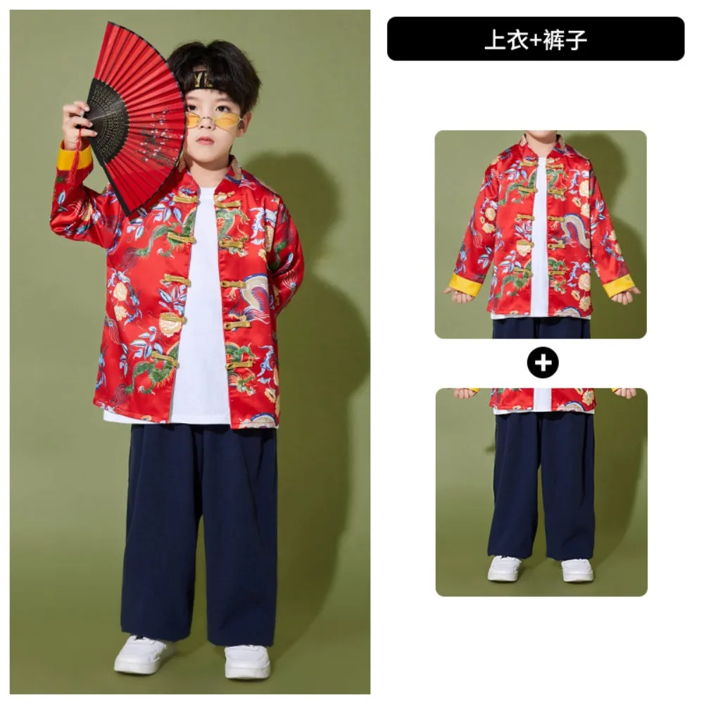 Roupas infantis de dança, conjuntos infantis, estilo chinês, estilo étnico, hanfu, saia de rosto de cavalo, roupas infantis, fantasias de cosplay