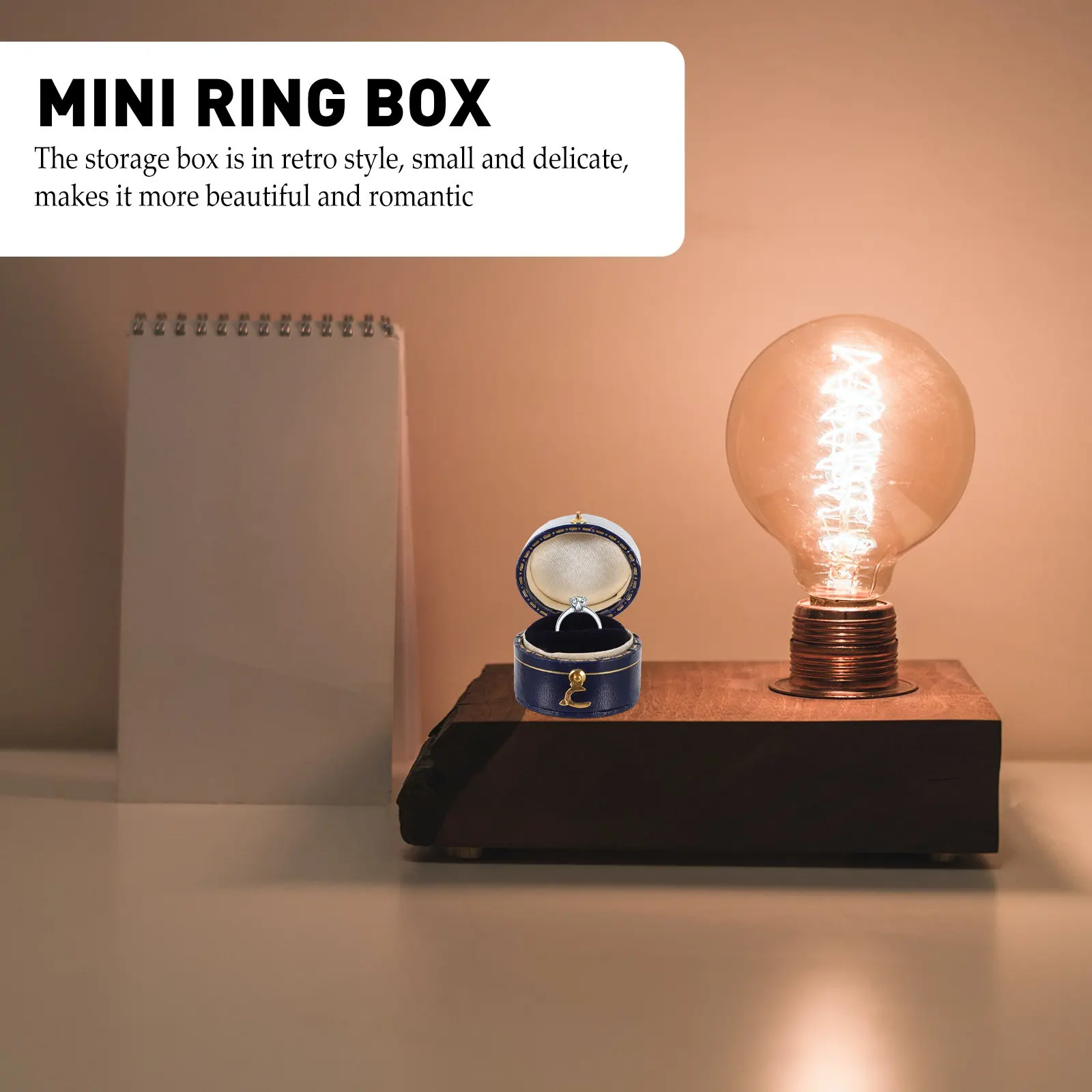 

1Pcs Oval Ring Storage Box Small Retro Jewelry Packing Case Elegant Holder for Rings Display Small Ring Storage Box