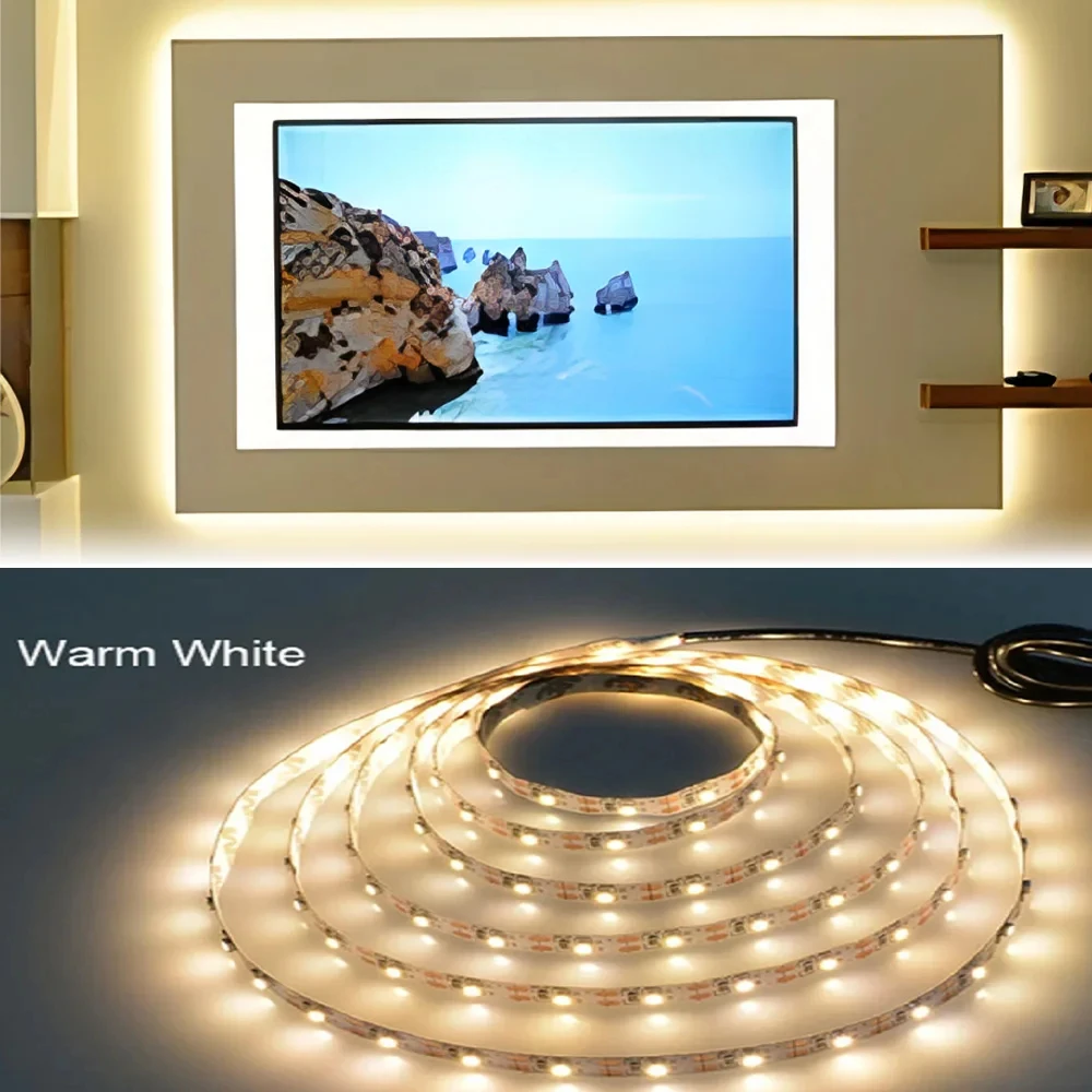 

DC 5V USB LED Strips 2835 White Warm White RGB Tira LED Strip Light TV Background Lighting Tape Home Decor Lamp 1-5m