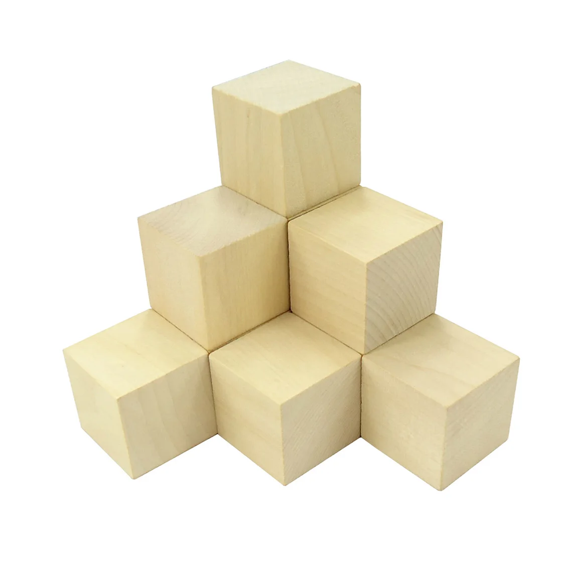 Square Wood Block 8*8*8mm-60*60*60mm Unfinished Wooden Cubes DIY Model Material Crafts Decoration Puzzles Making Teaching Parts