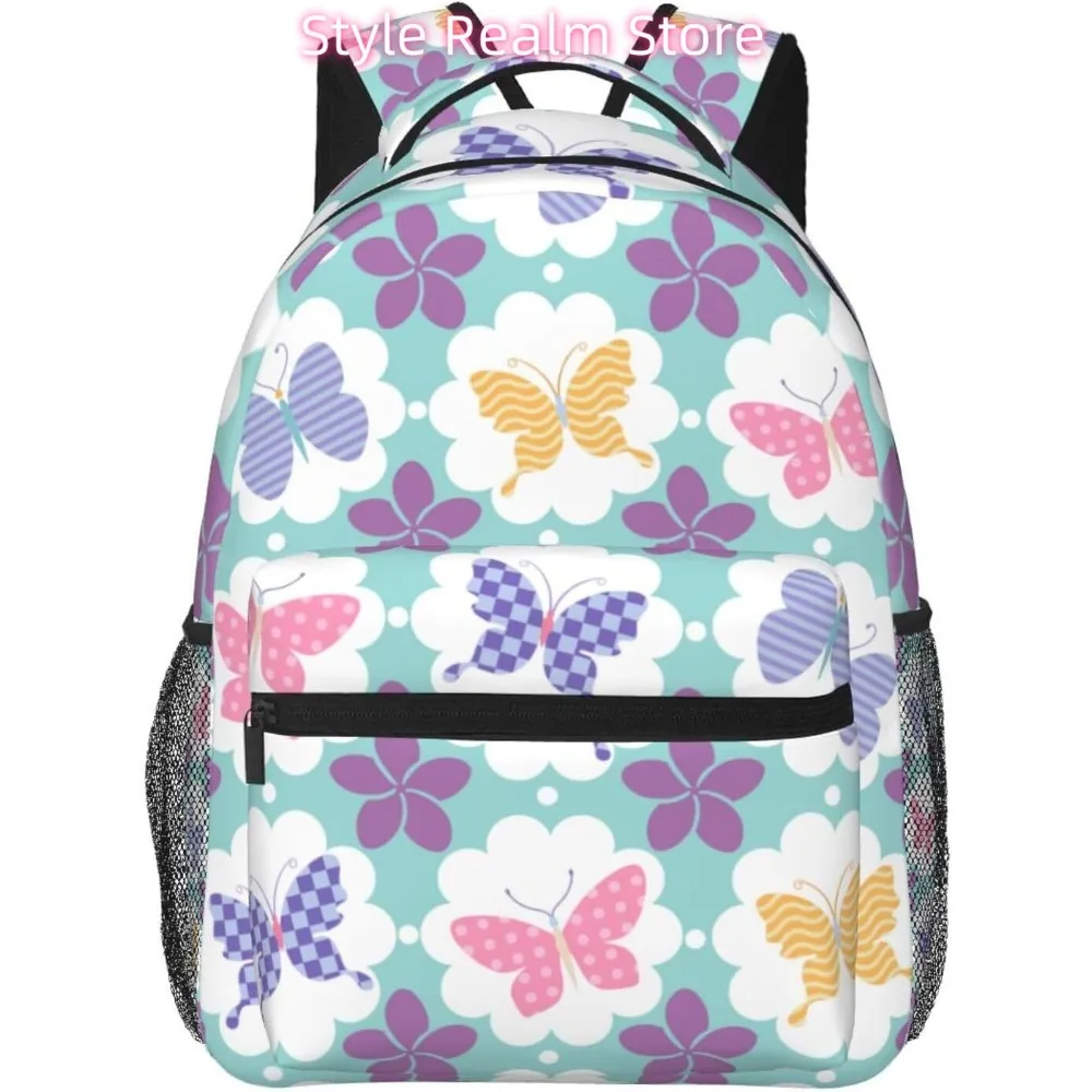 

Cartoon Butterfly Lightweight Laptop Backpack Lightweight Multipurpose Travel Casual Daypack Unisex College Backapcks for Men Wo