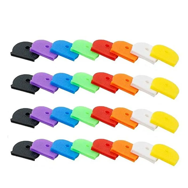 32 Pieces for Key Identifier Cover 8-Color for Key Convenient Tag Label Silicone Coding Color for House Keys