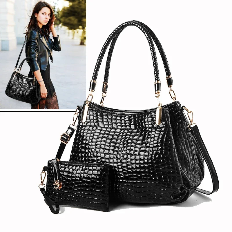 Torba damska o dużej pojemności Codzienna damska torba na ramię z nadrukiem krokodyla Jasna twarz Torebka na zakupy