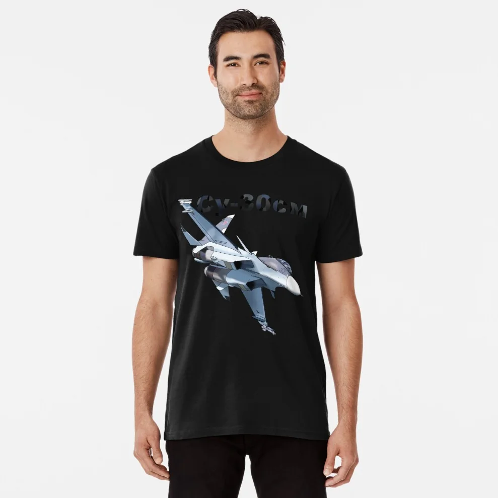 Russian Sukhoi Su-30SM Multirole Fighter Aircraft T Shirt. New 100% Cotton Short Sleeve O-Neck Casual Mens T-shirts Size S-3XL