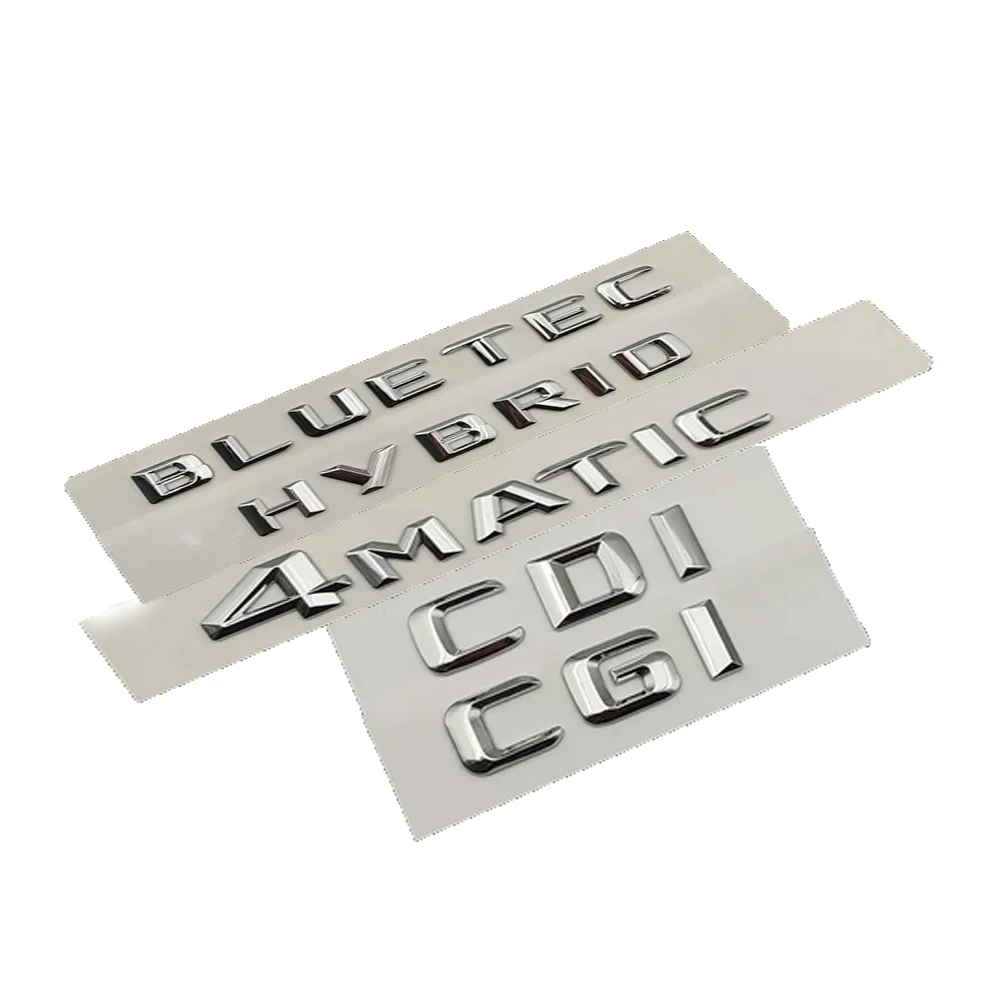 Logotipo de maletero de coche 3D 4matic CDI CGI Bluetec letras, logotipo híbrido, accesorios para Mercedes Benz W213 W212 W204 W205 W176 W166