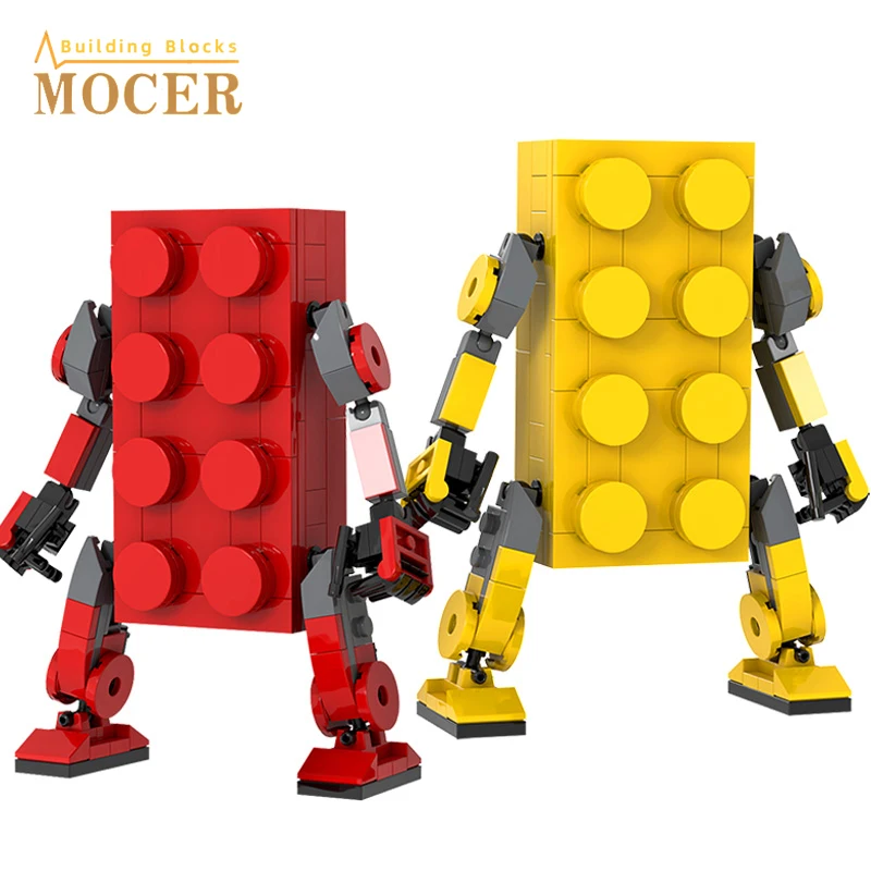 

MOCER Ideas MOC Assembly Brick People Mecha Robot With BOX Creative Expert Set Building Blocks Toys For Children Christmas Gift